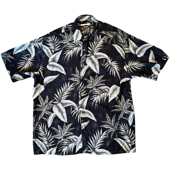 Campia Moda Black & White Tropical Summer Hawaiian Shirt - Picture 1 of 6